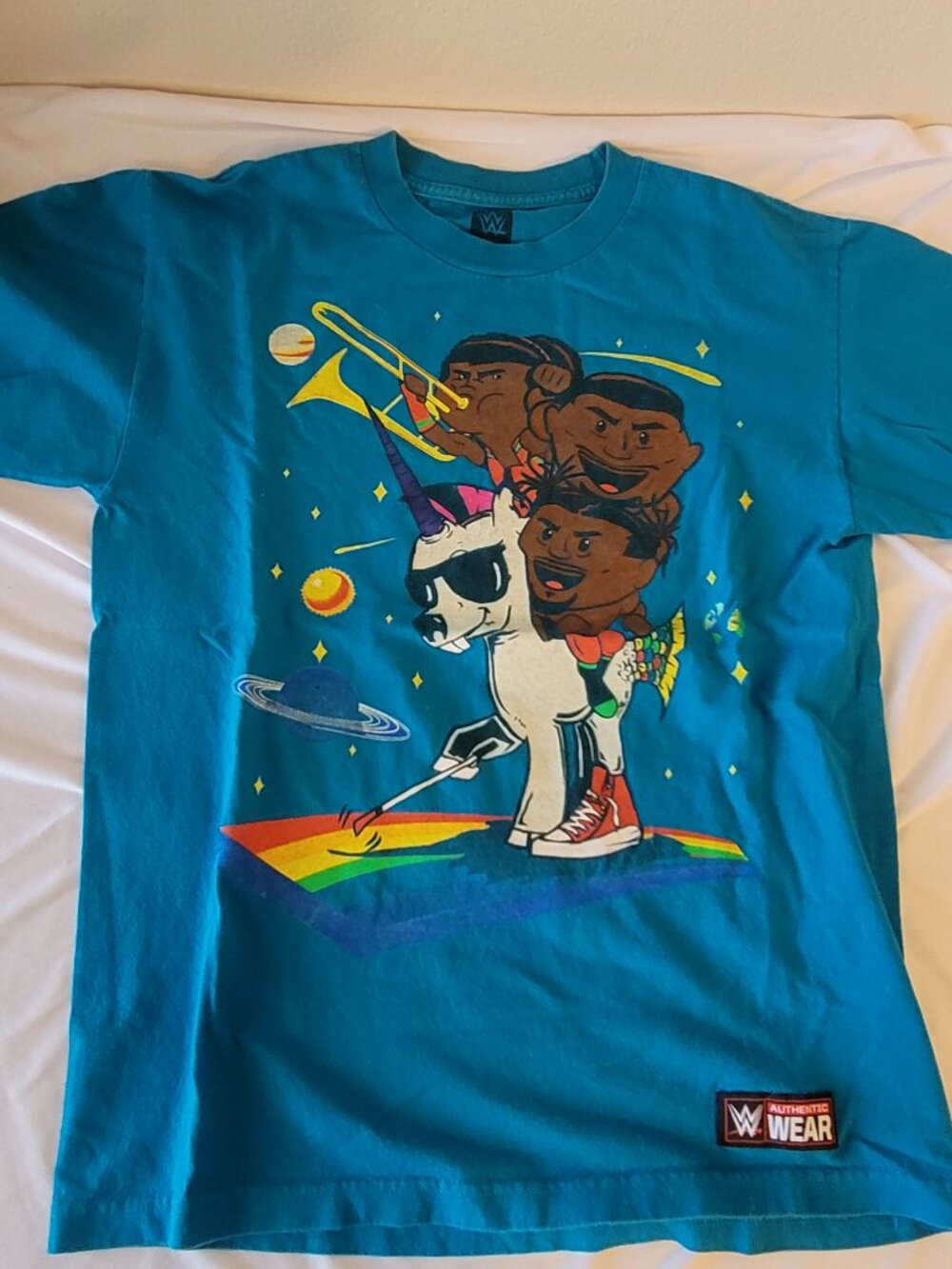 WWE Authentic Wear The New Day Wrestling Feel The Power Unicorn TShirt Size M